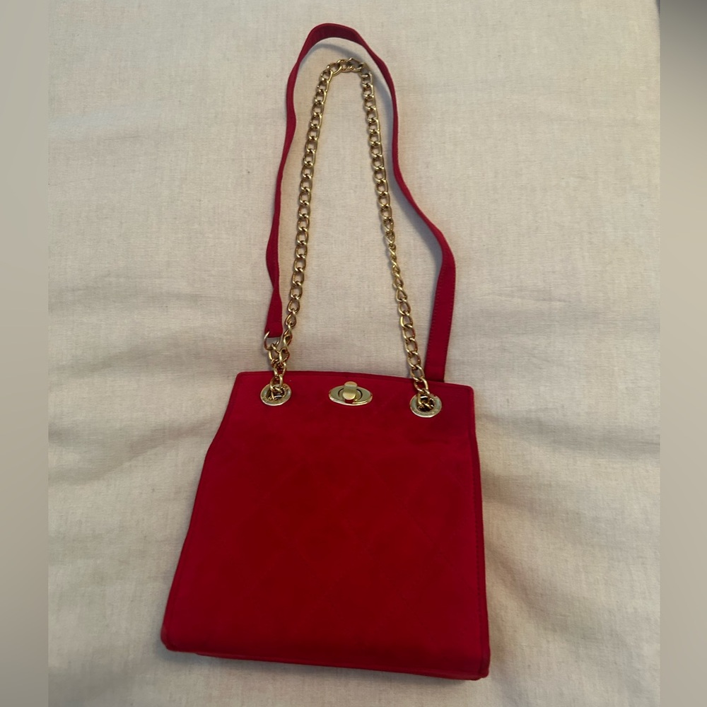 Escada Red Suede Purse New With Tags Neiman Marcus